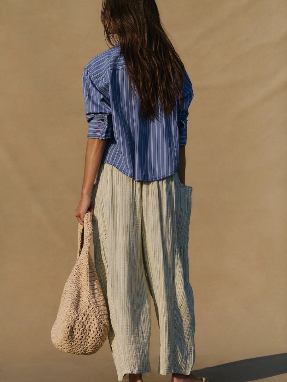 Free People Quinn Pants in CHAMOMILE COMBO - Picture 3 of 7